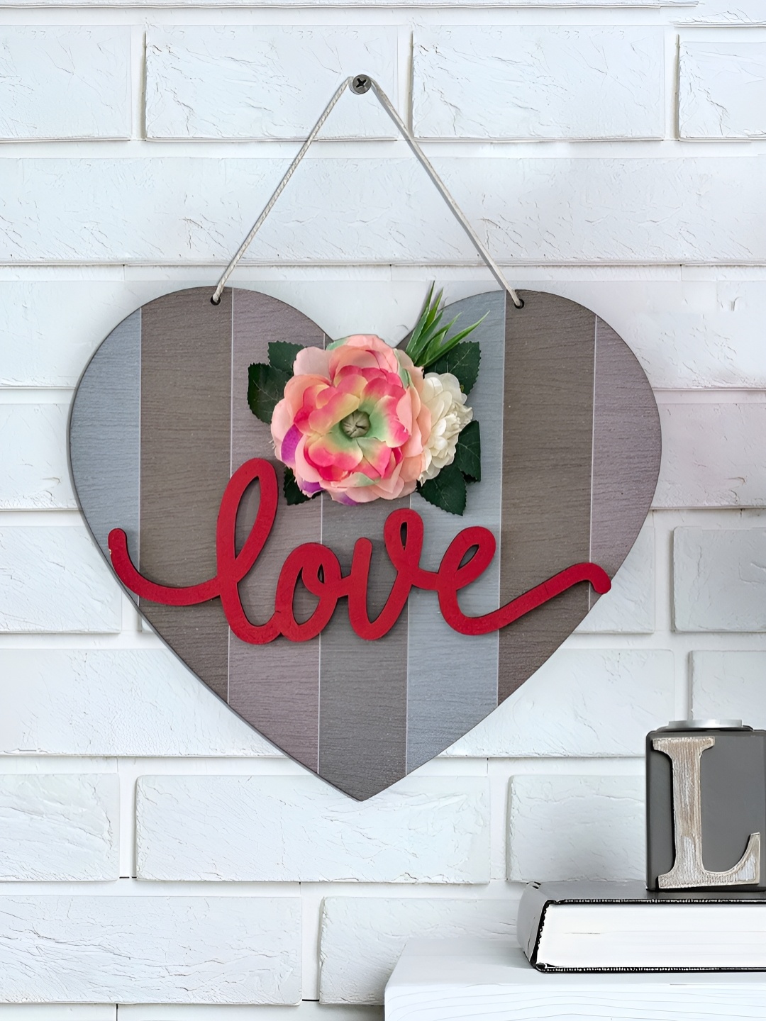 

Art Street Brown & Red Textured Wooden Heart Shaped Wall Hanging Decor