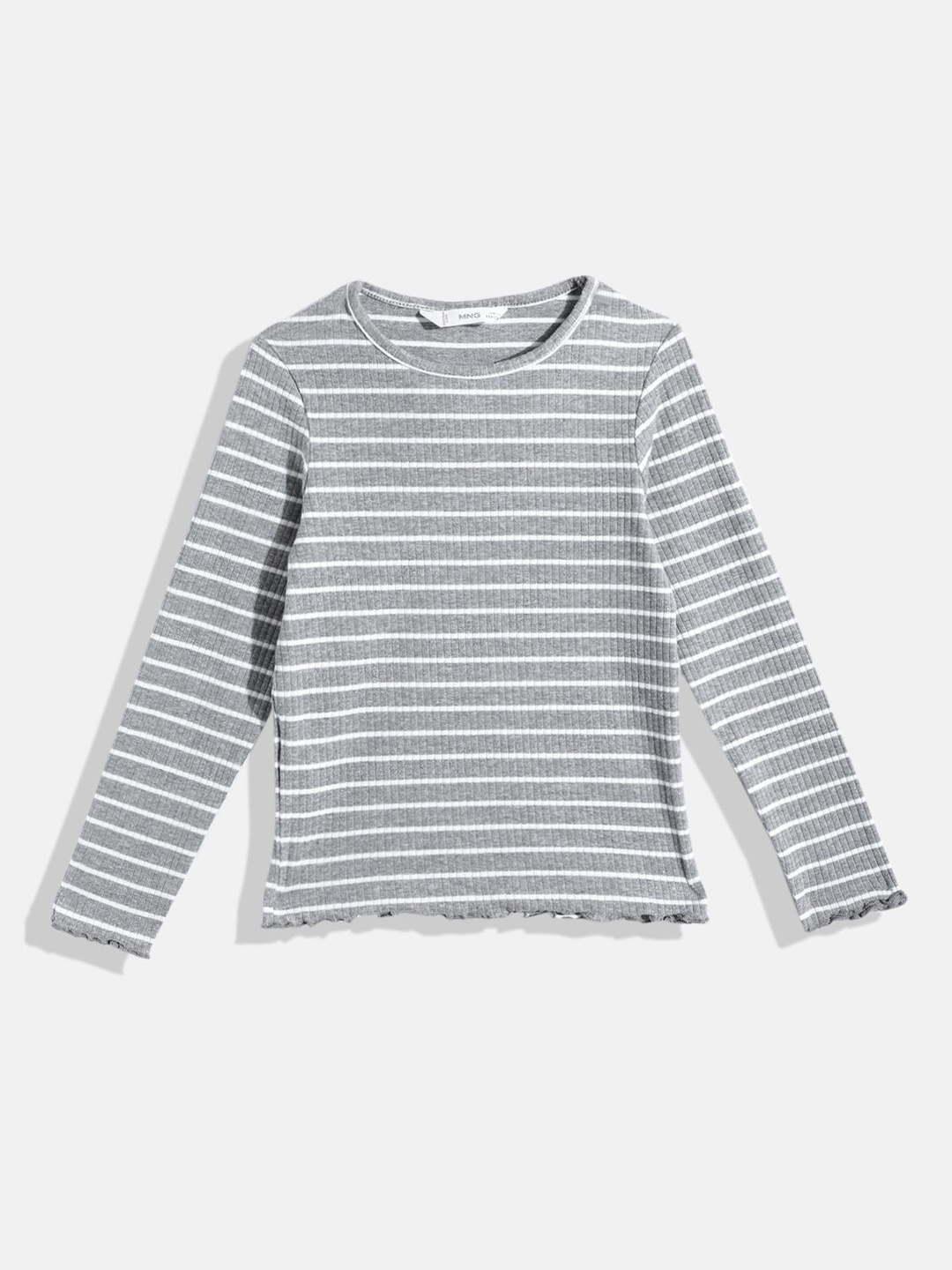 

Mango Kids Girls Striped T-shirt, Grey