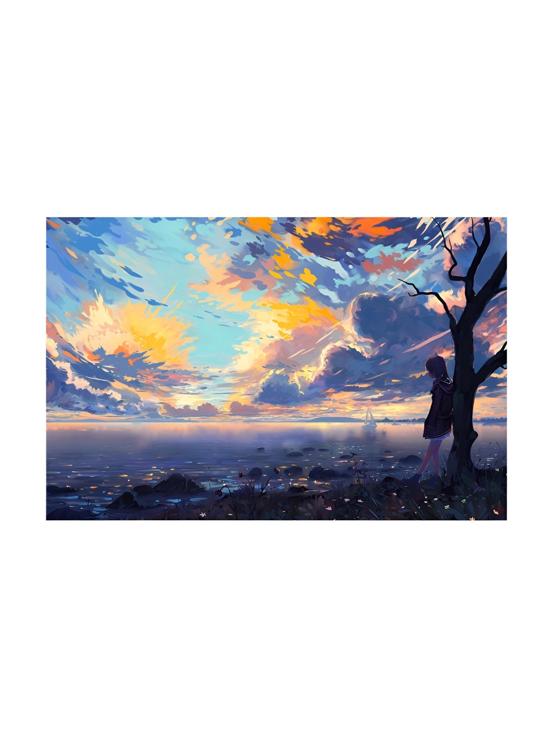 

Inephos Blue & Grey 1 Piece Printed Canvas Wall Art