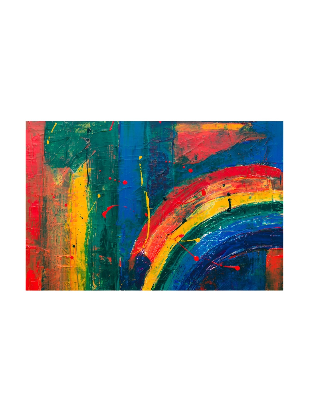 

Inephos Blue & Red 1 Piece Abstract Printed Canvas Wall Art