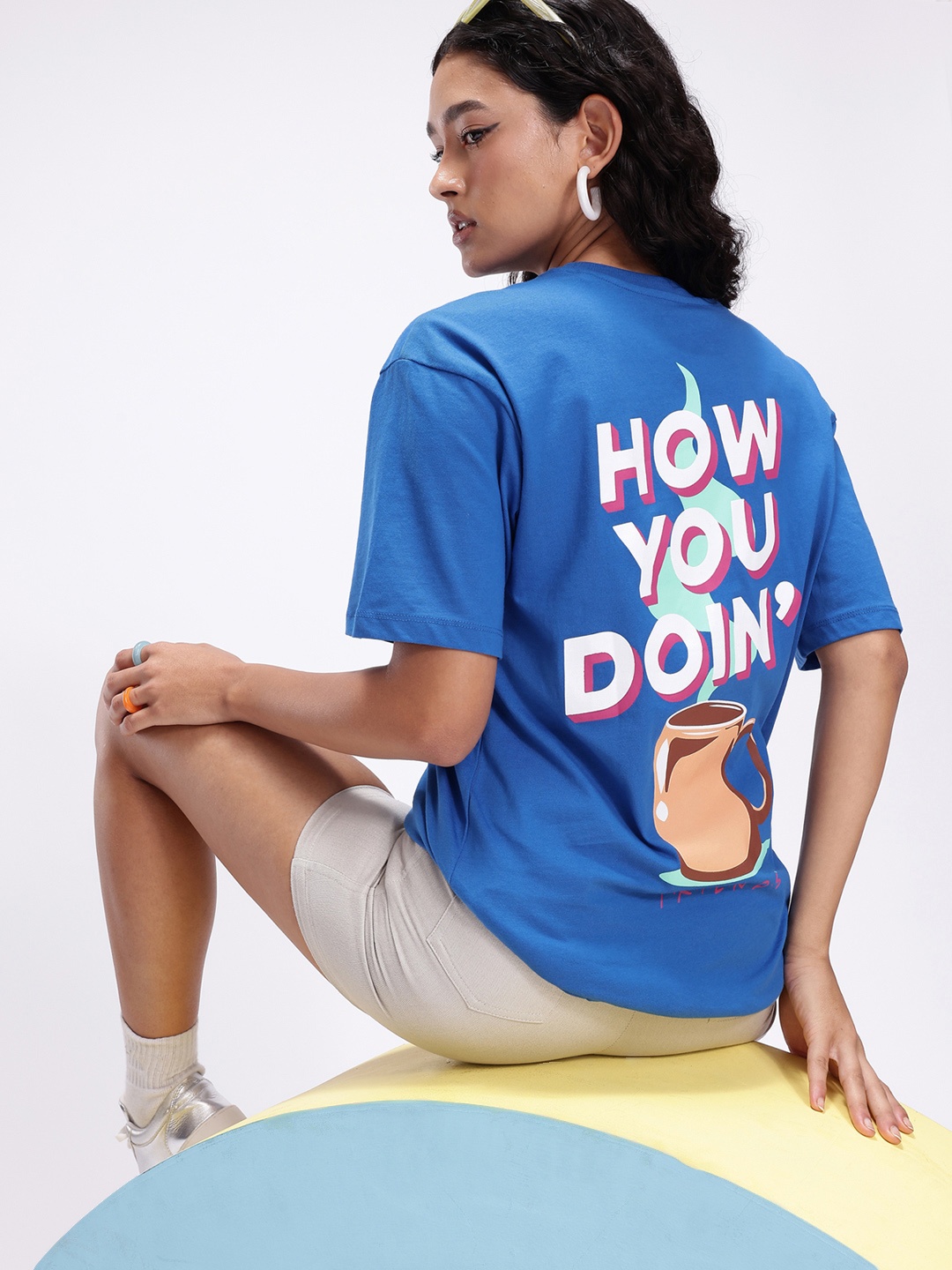 

Kook N Keech Disney Typography Printed Pure Cotton Oversized T-shirt, Blue