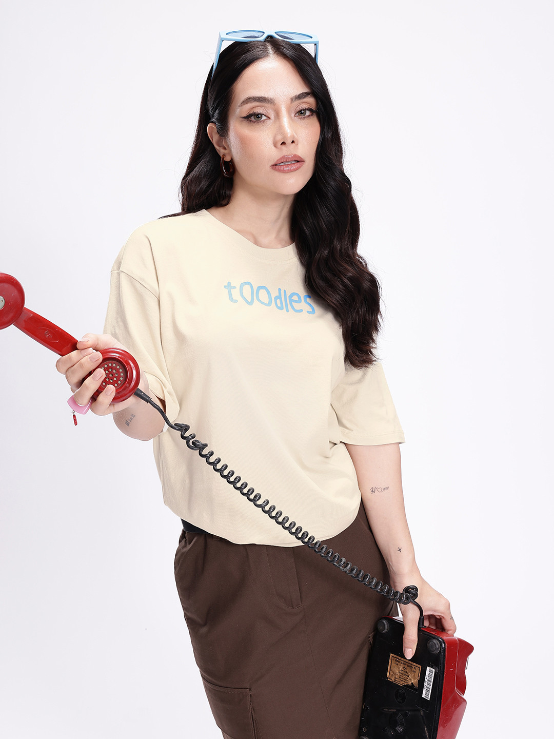 

Kook N Keech Disney Solid Pure Cotton Oversized T-shirt with Typography Detail, Beige