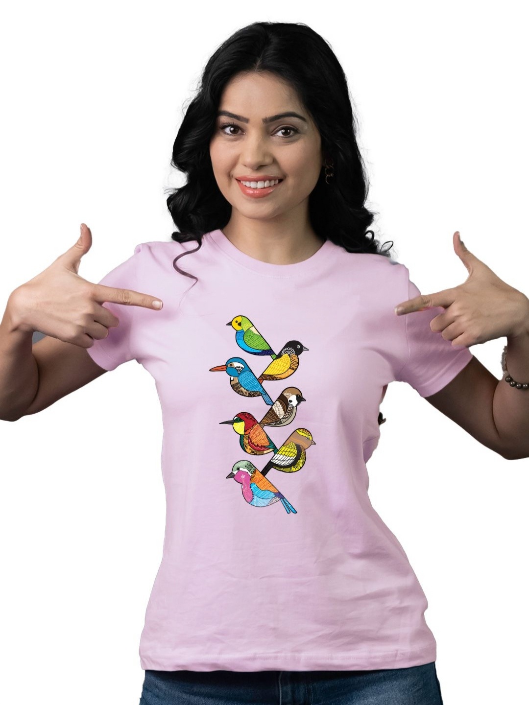 

Tedhi Medhi Family Women Graphic Printed Round Neck Cotton T-shirt, Lavender