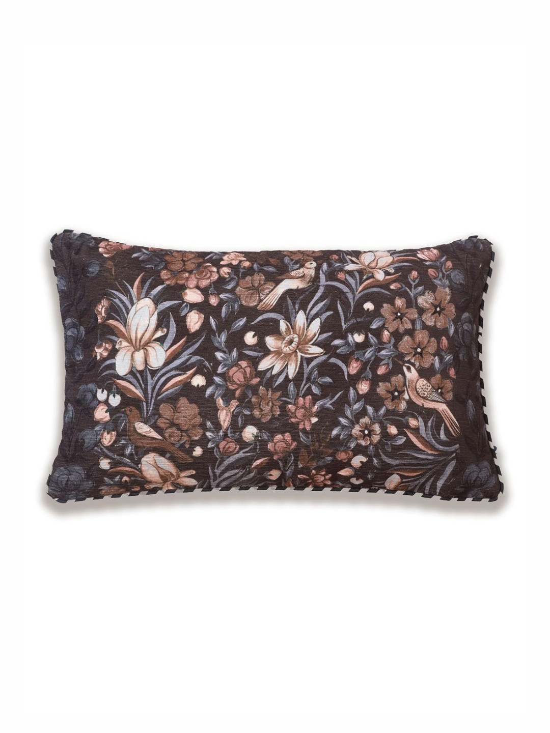 

ONSETHOMES Dastaan Brown Floral Printed 100% Chenille Rectangle Cushion Covers
