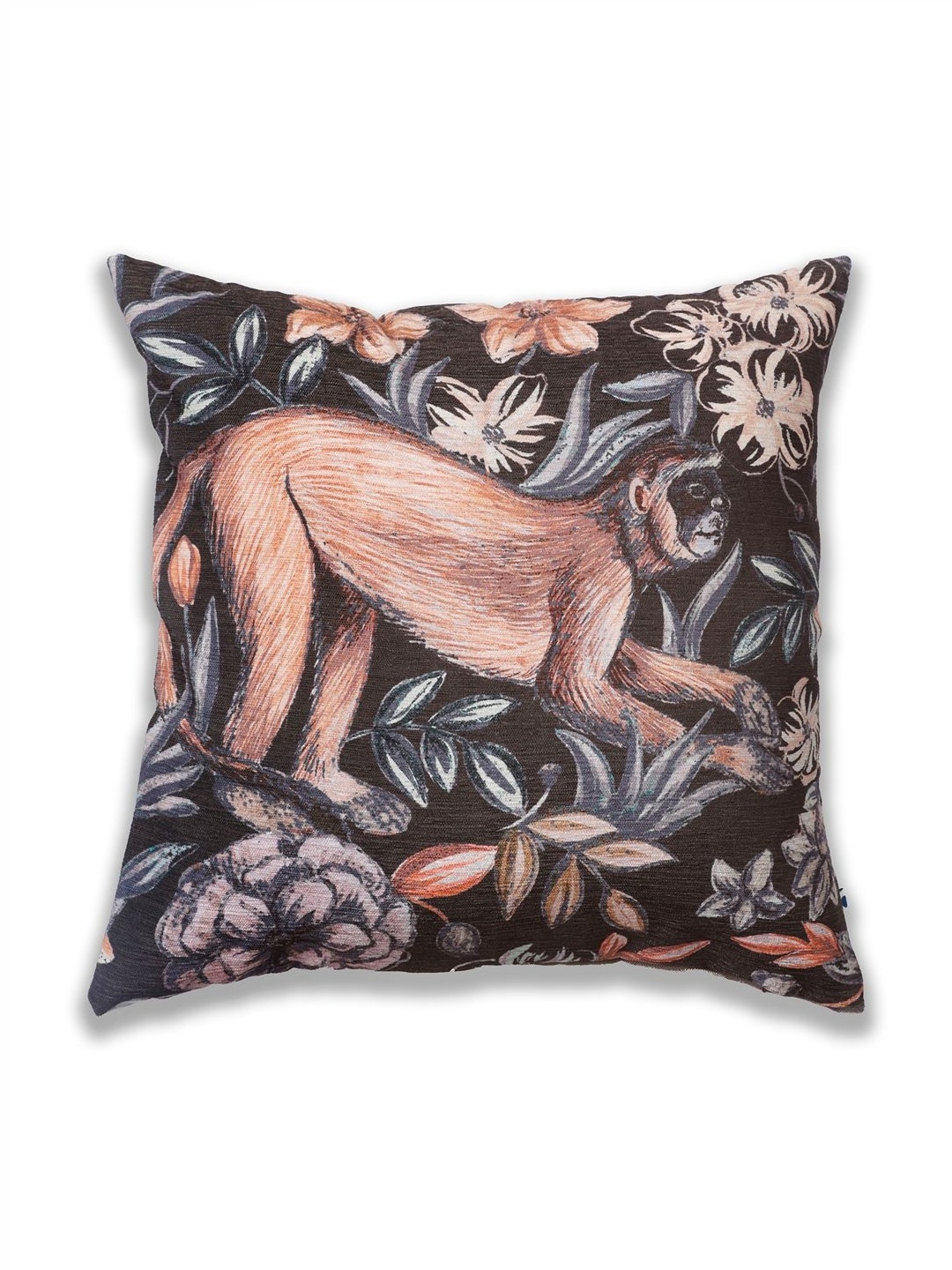 

ONSETHOMES Dastaan Brown Floral Printed 100% Chenille Square Cushion Covers