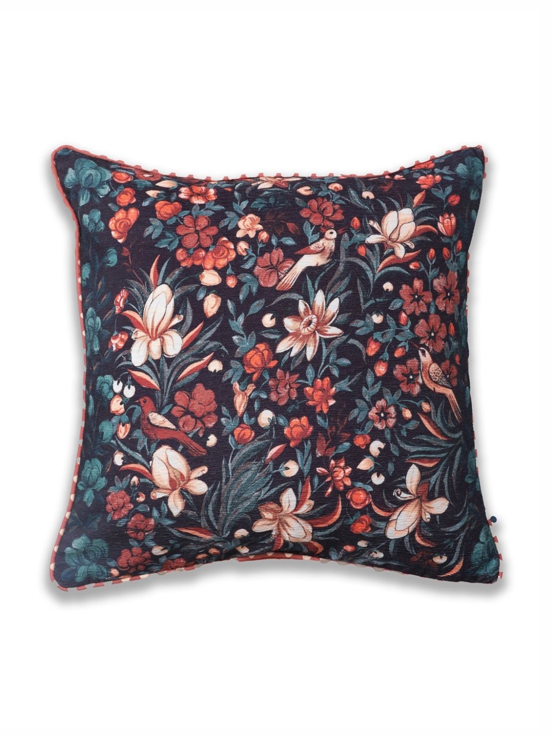 

ONSETHOMES Dastaan Rust And Blue Floral Printed Square Cushion Covers