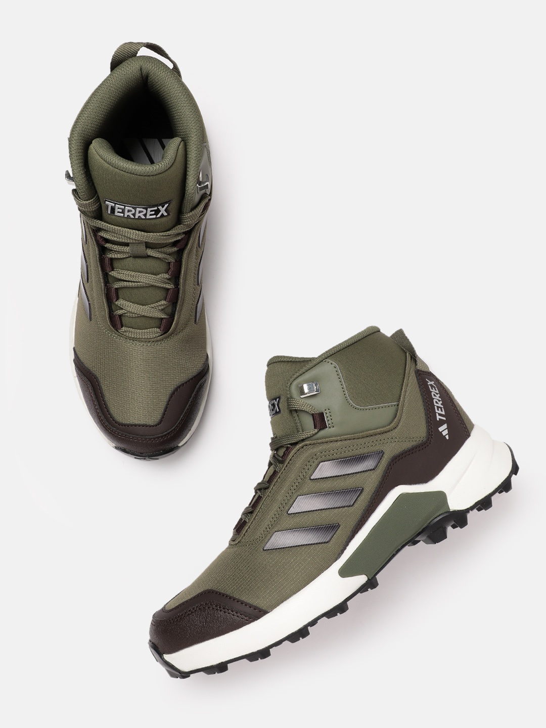 

ADIDAS Men Frontier Mid-top Trekking Shoes, Olive