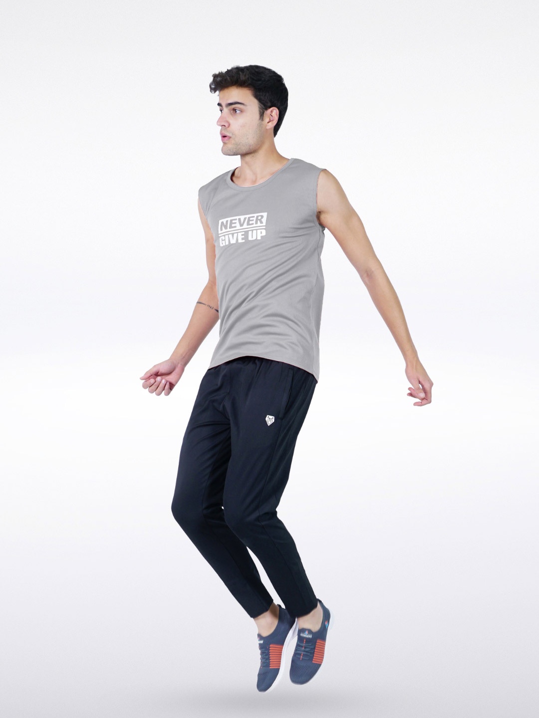 

Body Mechanics Never Give Up Printed Relaxed-Fit Innerwear Vest - MN-BMS-22-Grey-S
