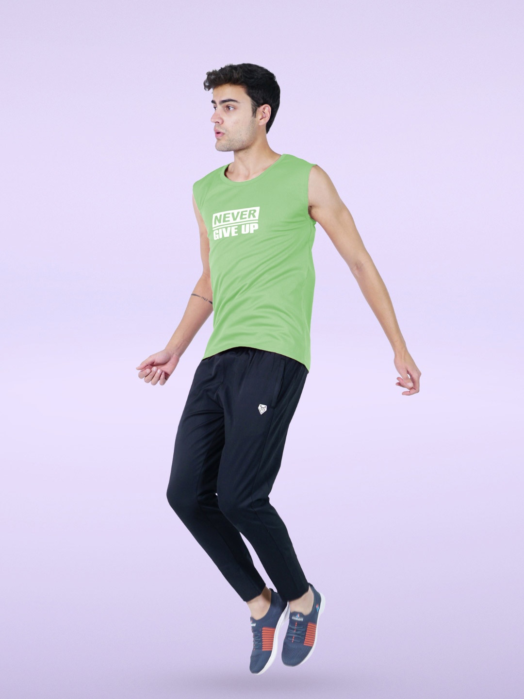 

Body Mechanics Men Never Give Up Printed Relaxed-Fit Innerwear Vest - MN-BMS-22-Lemon-S, Lime green