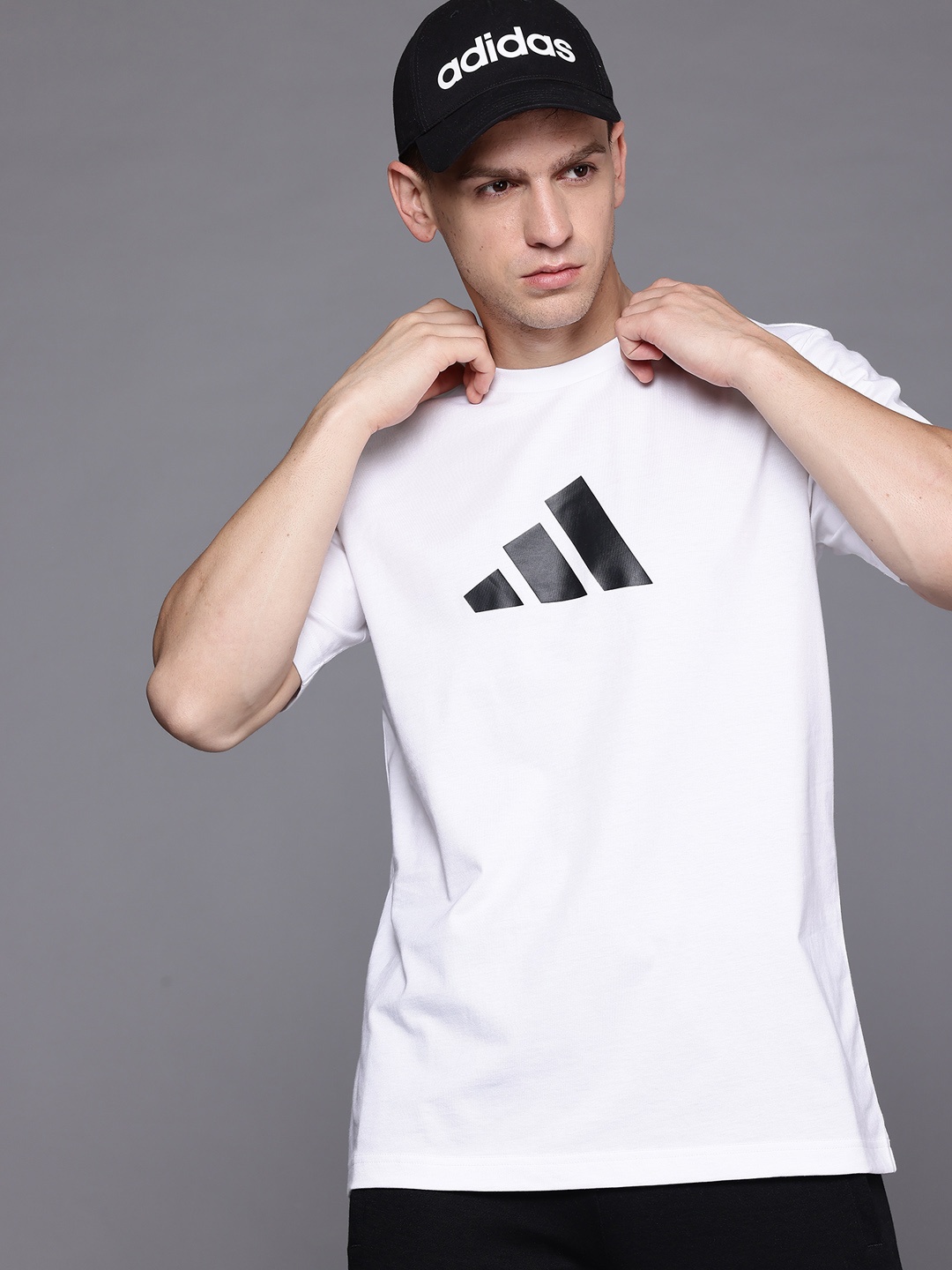 

ADIDAS Logo Printed 3-Bar T-shirt, White
