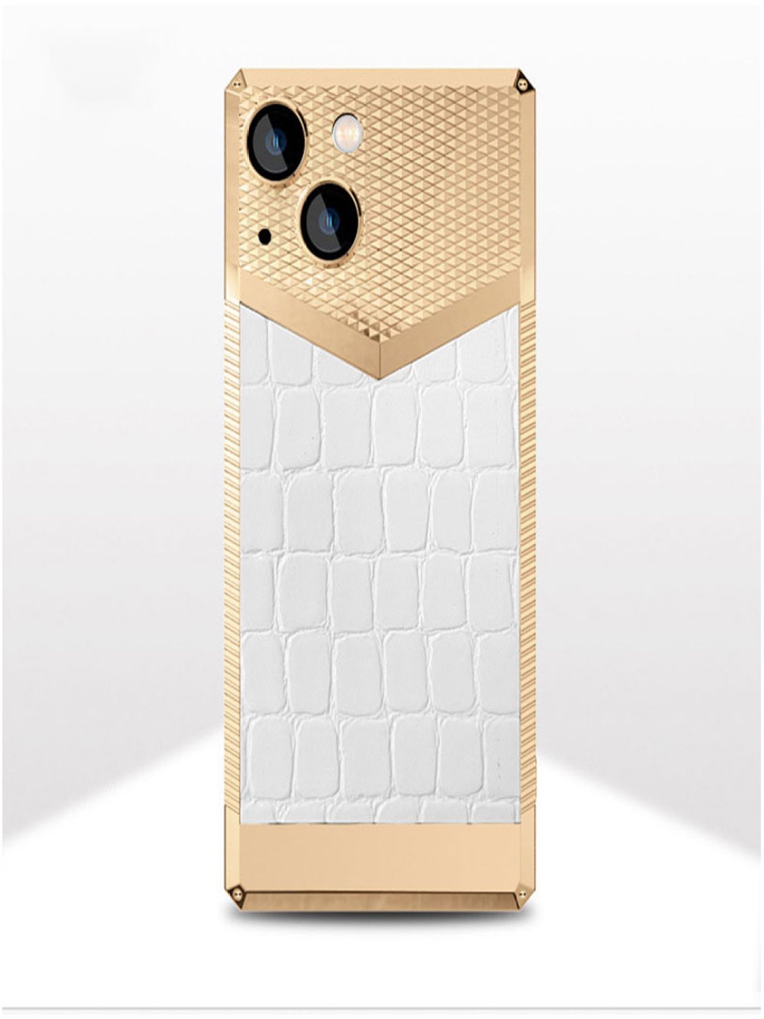 

Luxury Kase Geometric Printed iPhone 14 Back Case Mobile Accessories, Gold