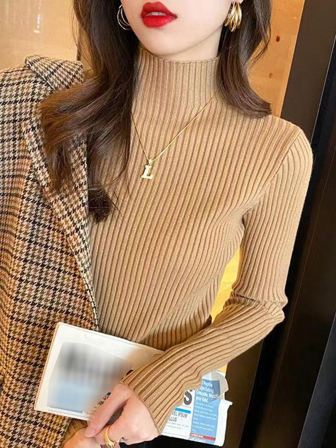 

Alamode By Akanksha Champel Statement Turtleneck Sweater, Brown