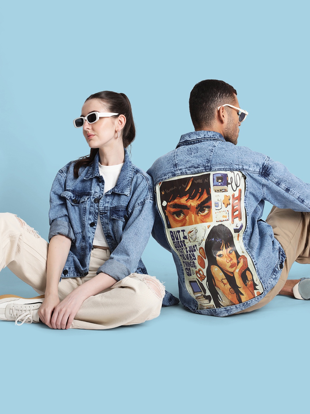 

Bene Kleed Swapable Denim Jacket with 1 additional patch, Blue