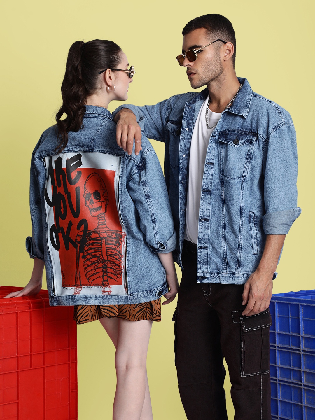 

Bene Kleed Swapable Denim Jacket with 1 additional patch, Blue