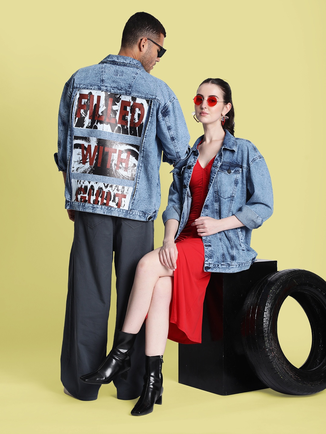 

Bene Kleed Swapable Denim Jacket with 1 additional patch, Blue