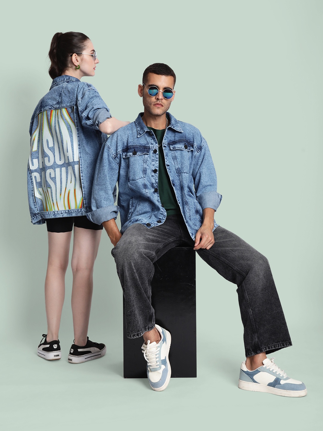 

Bene Kleed Swapable Denim Jacket with 1 additional patch, Blue