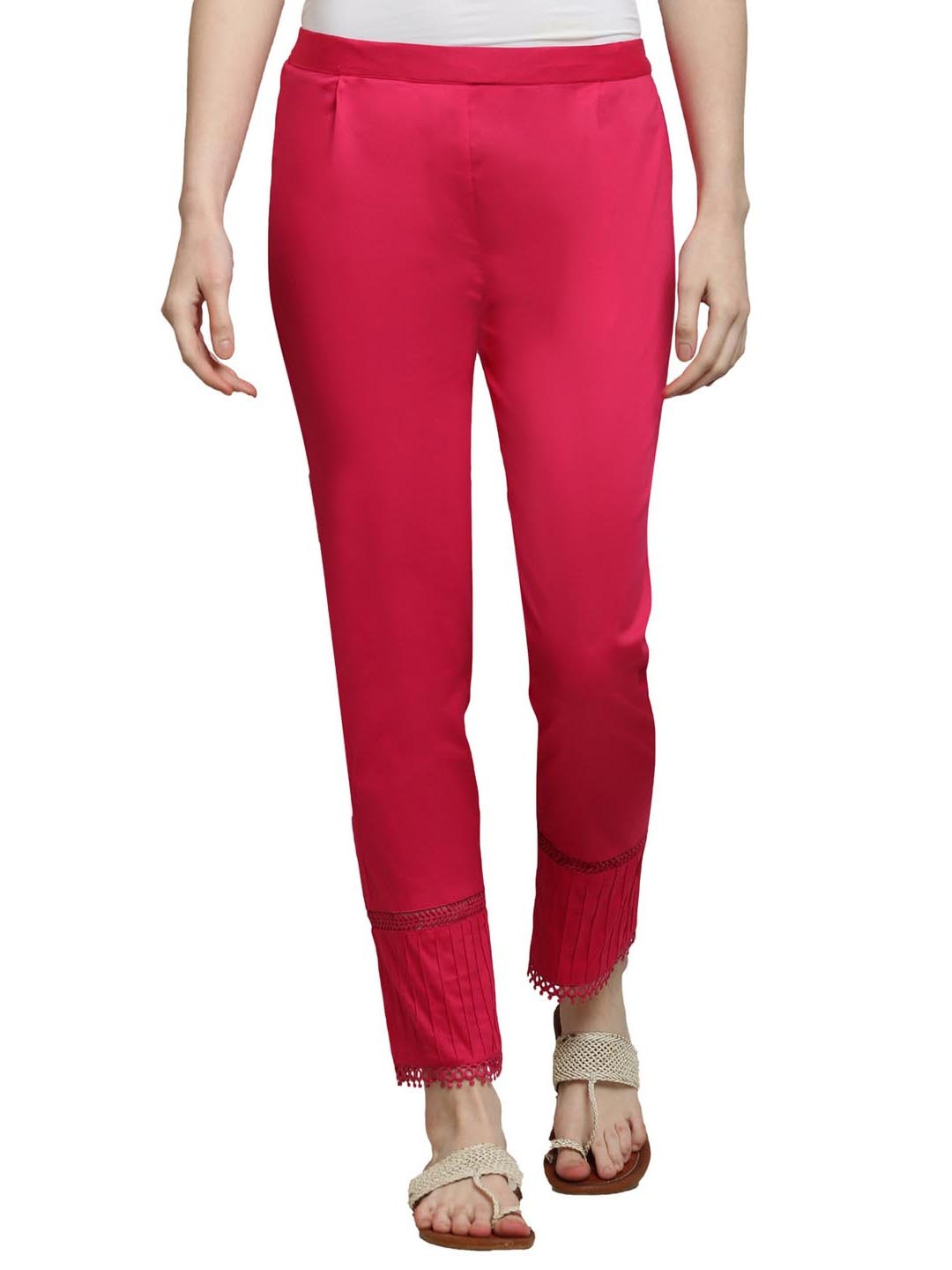 

Sellingsea Women Mid-Rise Trousers, Pink