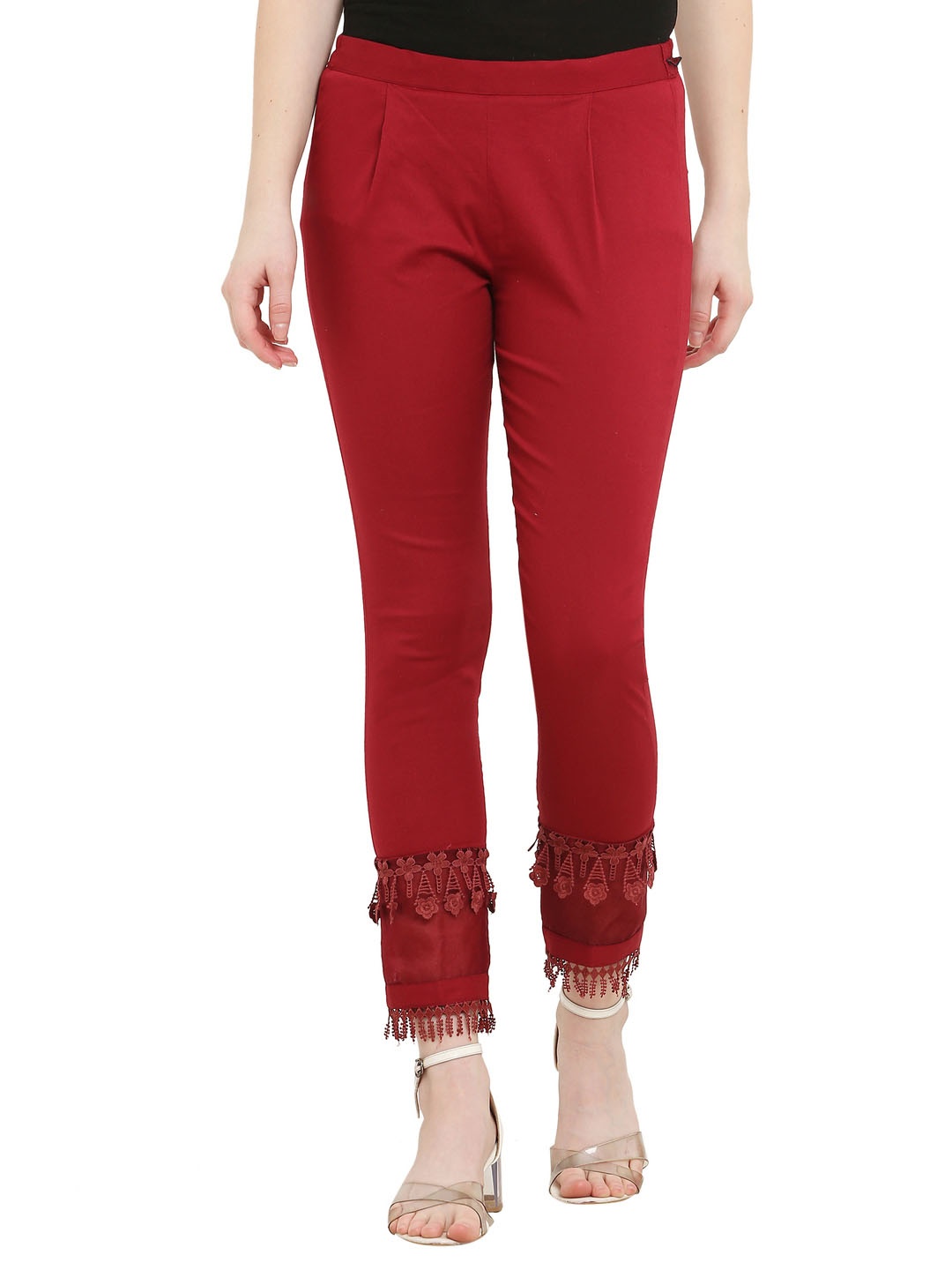 

Sellingsea Women Regular Fit Trousers, Maroon