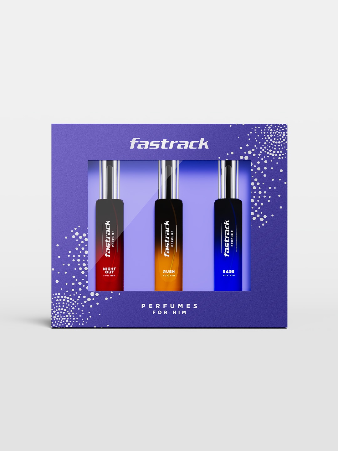 

Fastrack Set Of 3 Ease, Night Out & Rush Long Lasting Perfume - 20 ml Each, Blue
