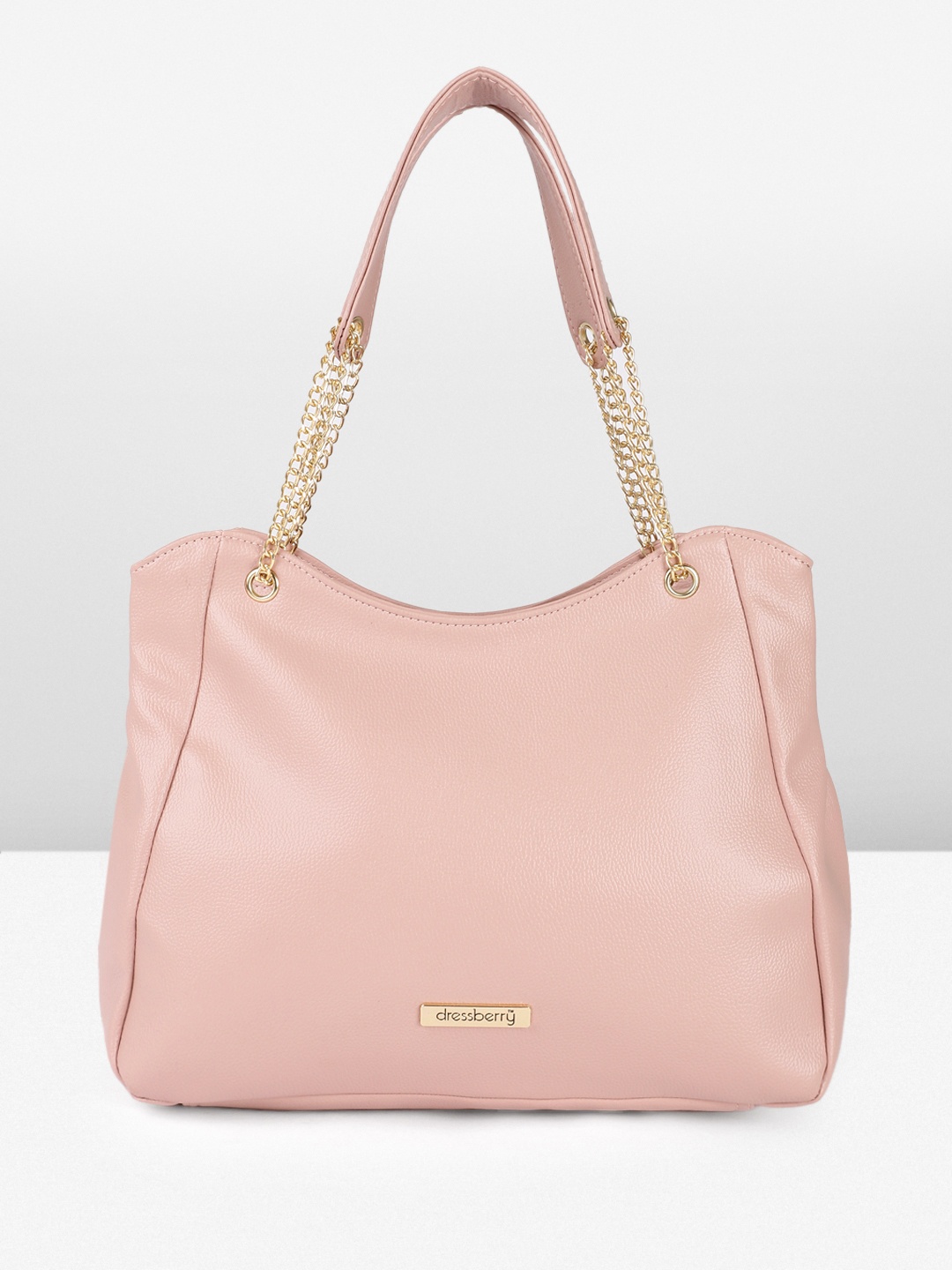 

DressBerry Solid Faux Leather Shoulder Bag, Pink