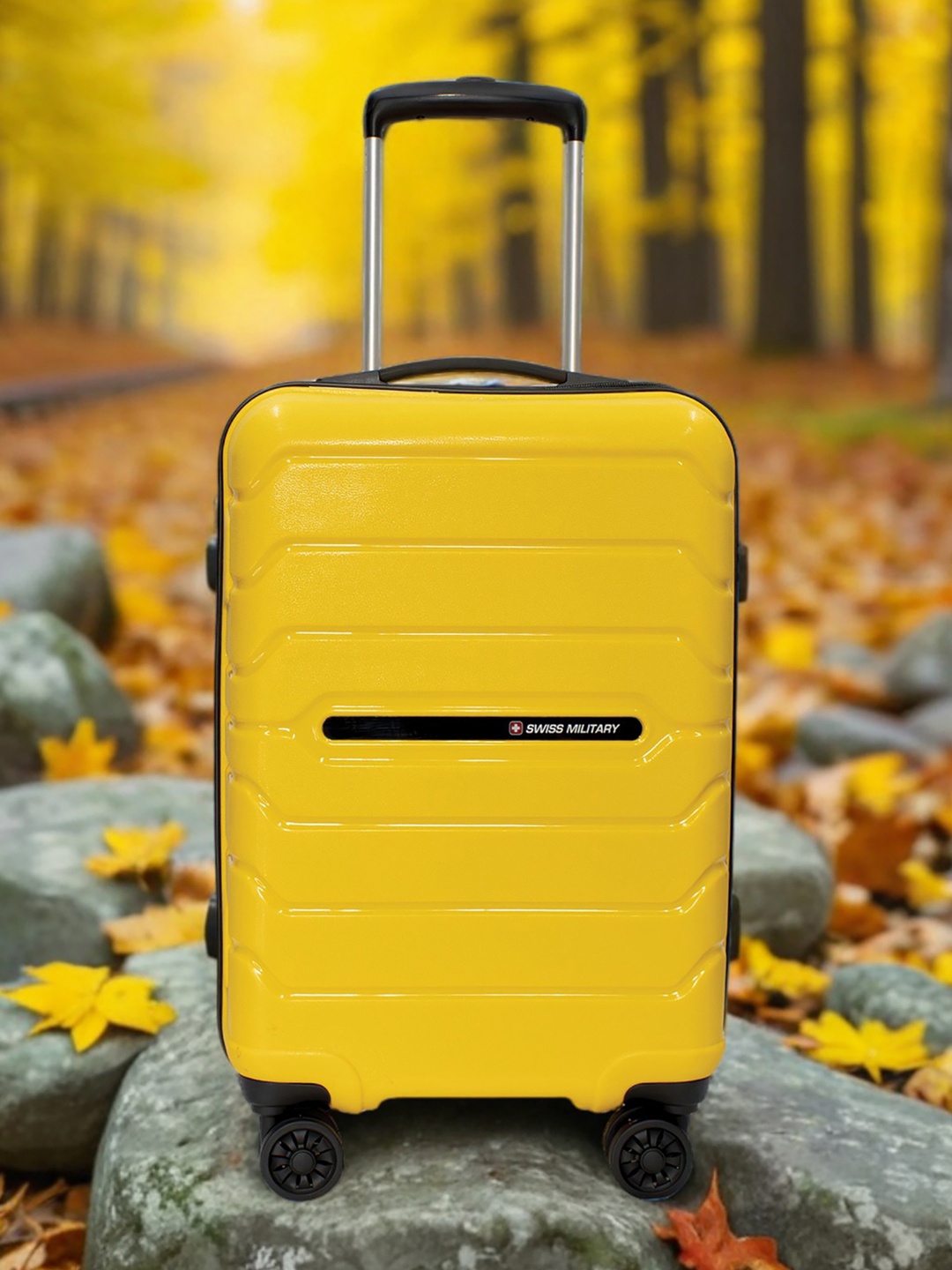 

SWISS MILITARY Rhombus Textured Hard-Sided Trolley Bag, Yellow