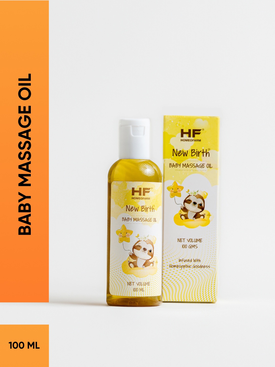 

homeofarm New Birth Baby Massage Oil With Almond & Olive Oil - 100 ml, Yellow