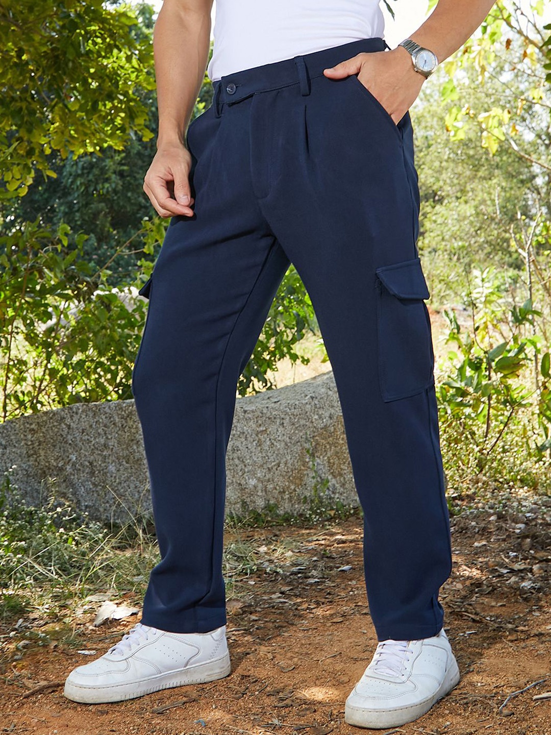 

Campus Sutra Men Comfort Trousers, Blue