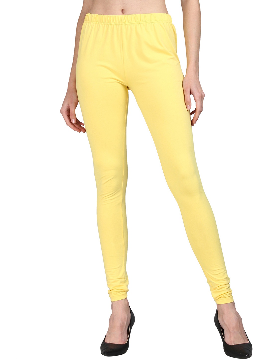 

URBAN KANYA Mid-Rise Churidar -Length Leggings, Yellow
