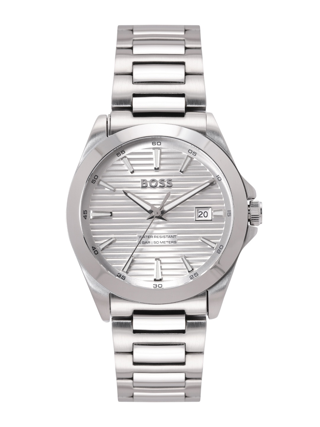 

BOSS Men Strike C Analogue Watch Gift Set 1570176, Silver