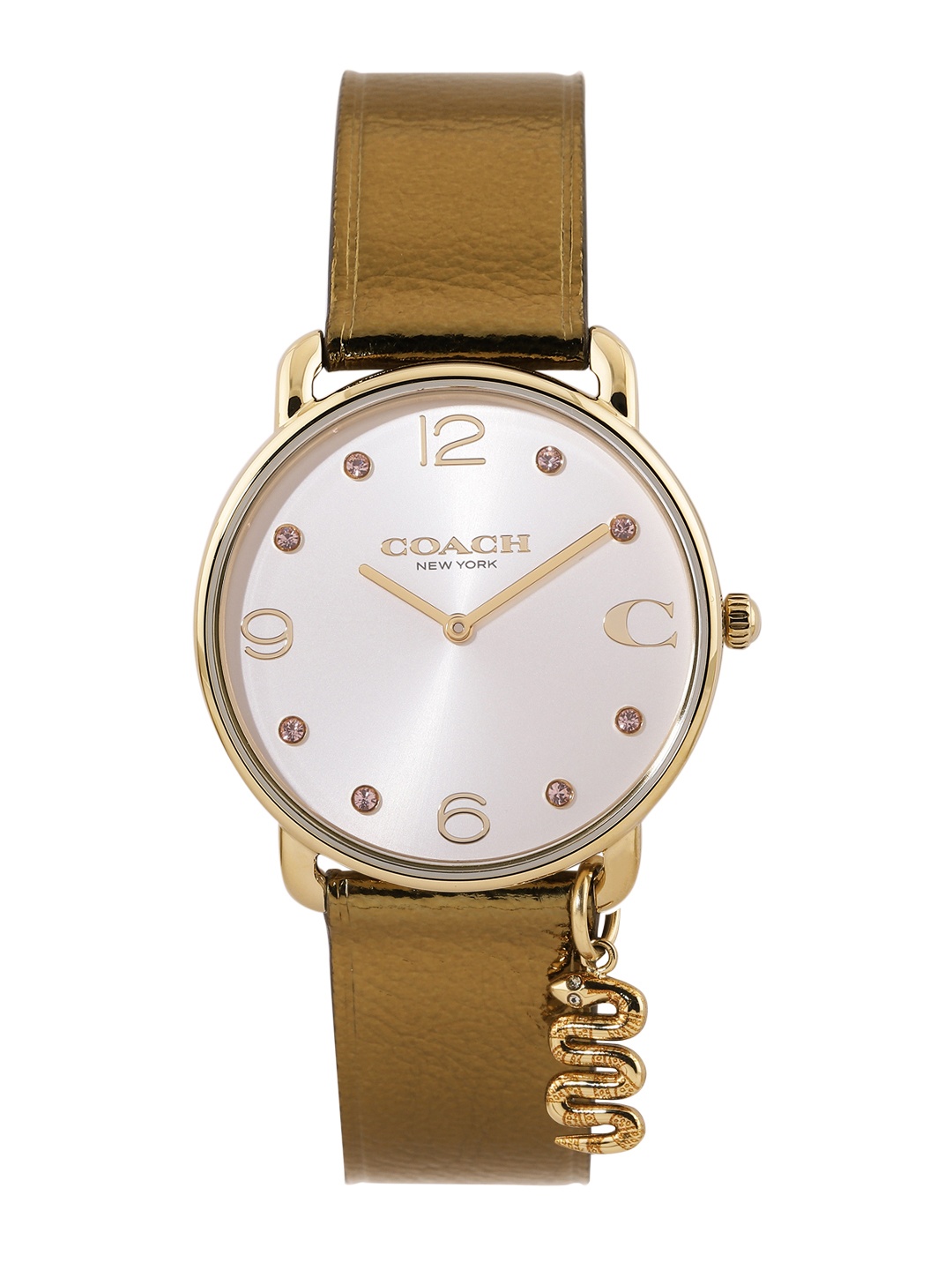 

Coach Women Elliot Leather Analogue Watch 14504449, Silver