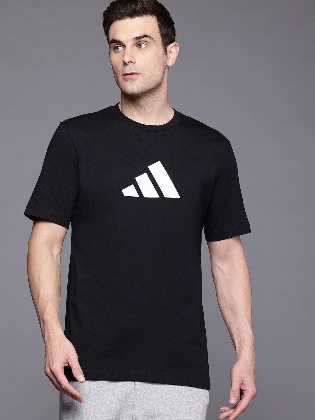 

ADIDAS Future Icons 3 Bar Printed T-shirt, Black