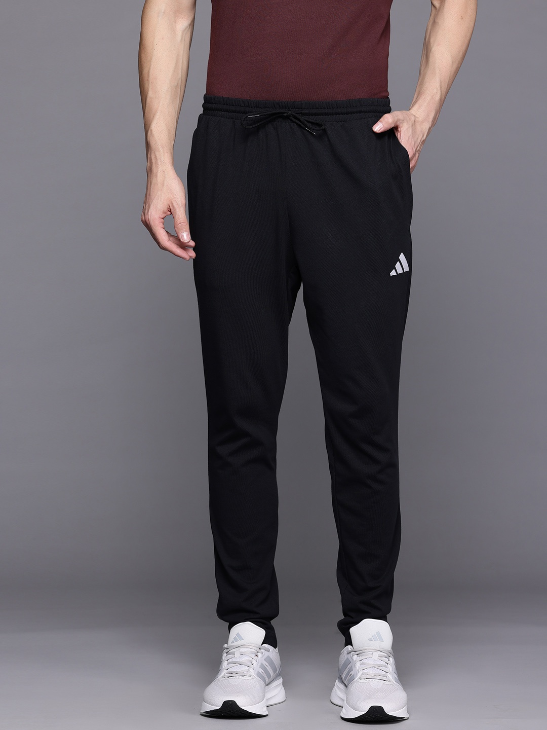 

Adidas Men Brand Logo Printed Track Pant, Black