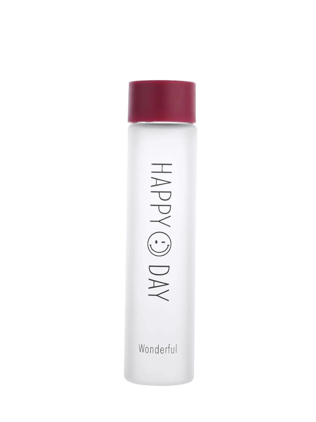 

WELOUR Wonderful Maroon Happy Day Printed Single Glass Water Bottle-350 ml