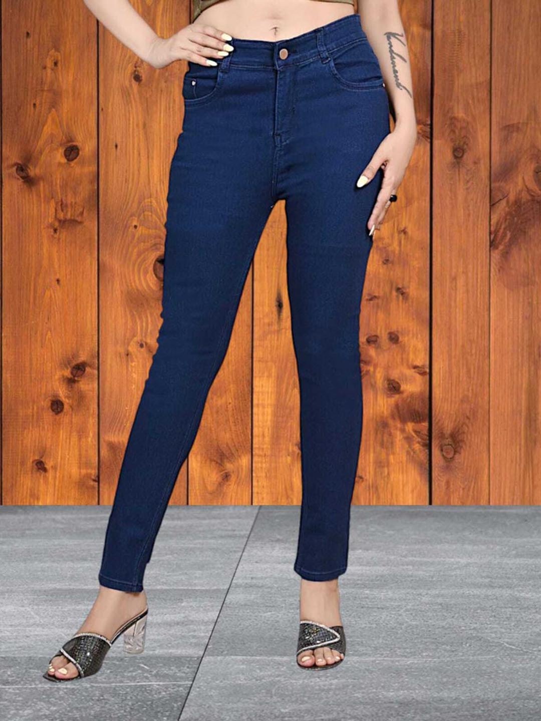 

Hayler Women Skinny Fit Stretchable Jeans, Navy blue
