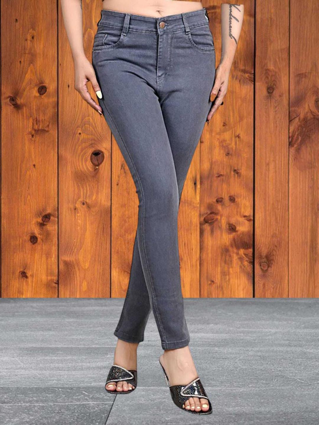 

Hayler Women Mid-Rise Slim Fit Stretchable Jeans, Grey