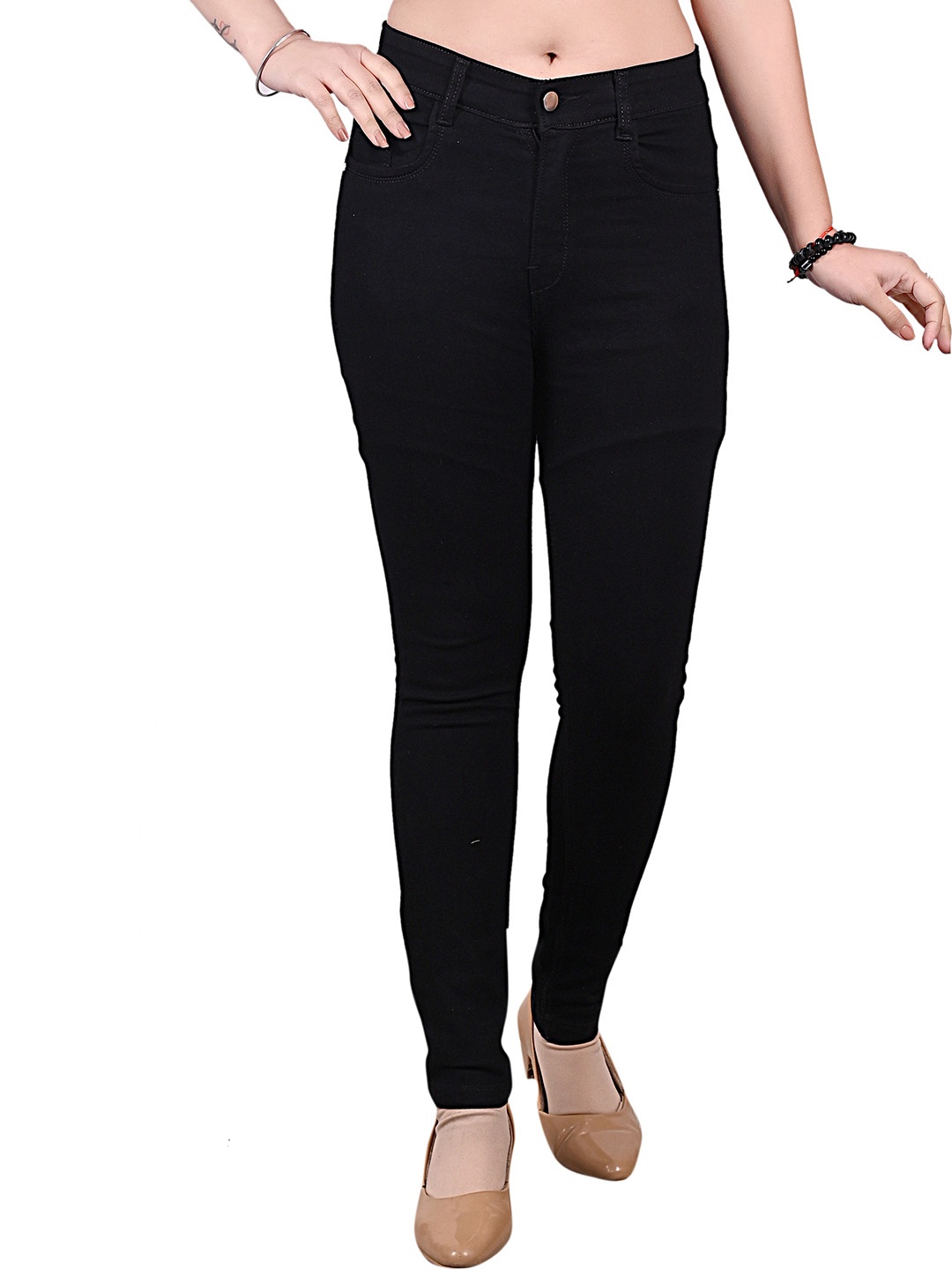 

Hayler Women Skinny Fit Mid-Rise Stretchable Jeans, Black