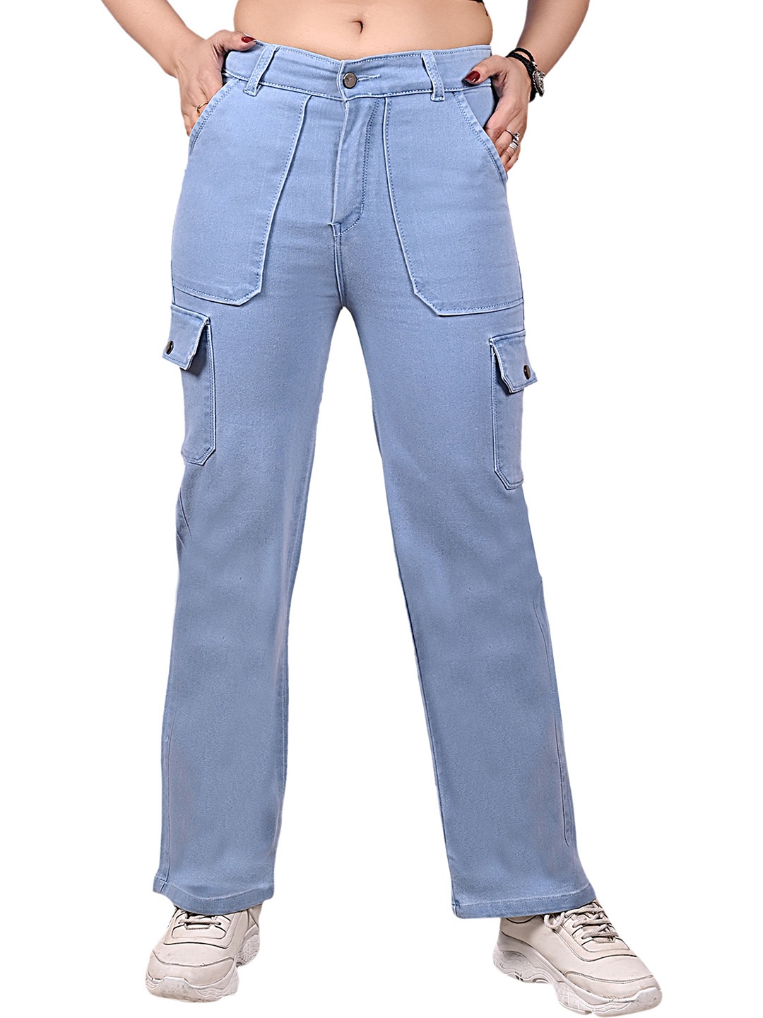 

Hayler Women Stretchable Cargo Styles Jeans, Blue