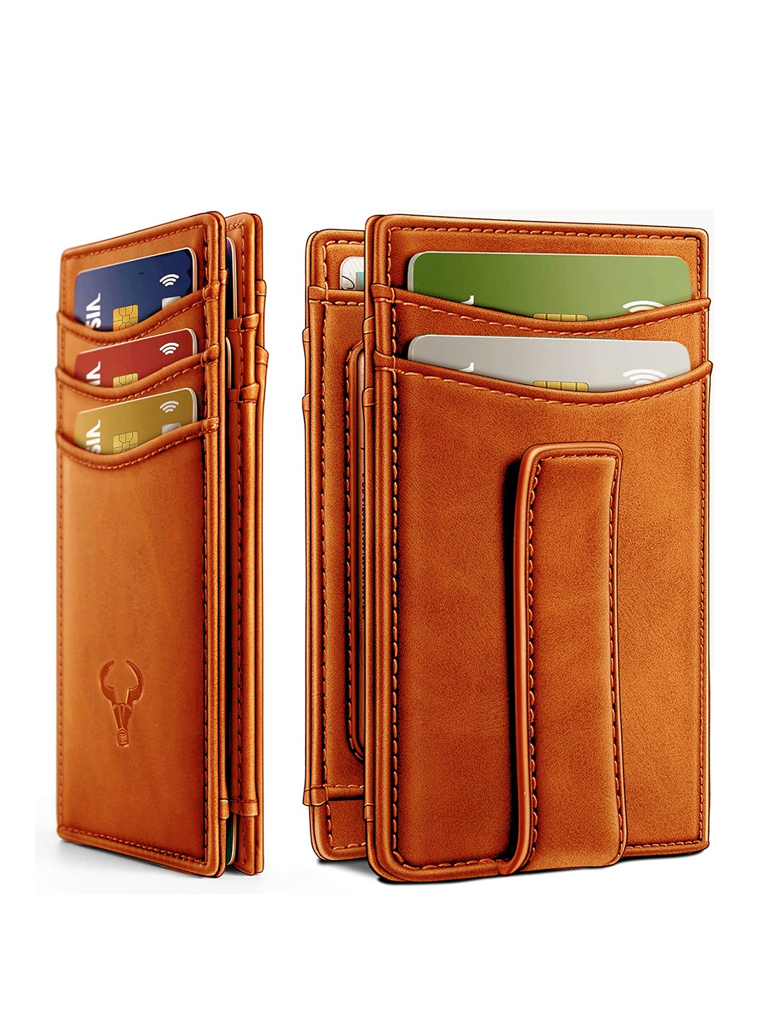 

CONTACTS Men Leather Card Holder, Tan