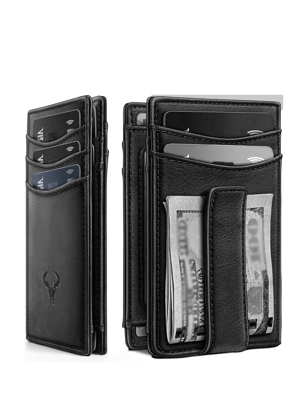 

CONTACTS Men Leather Card Holder, Black