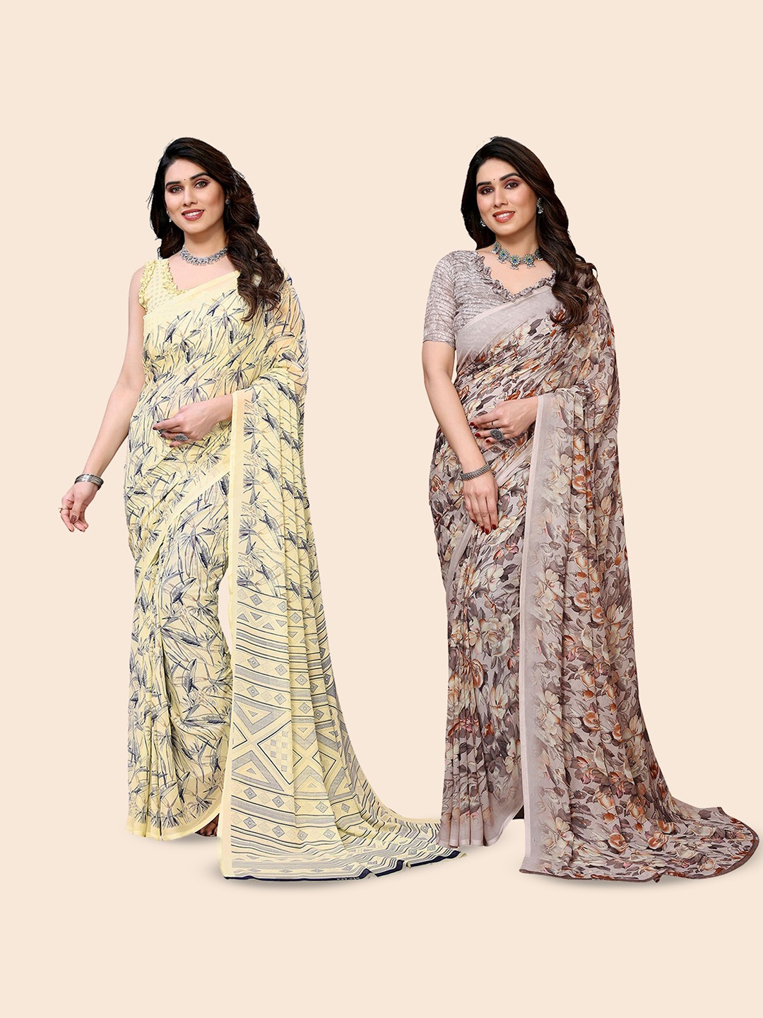 

Moda Rapido Floral Poly Georgette Saree, Yellow