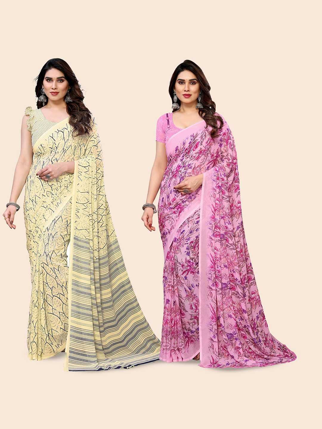 

Moda Rapido Floral Poly Georgette Saree, Yellow