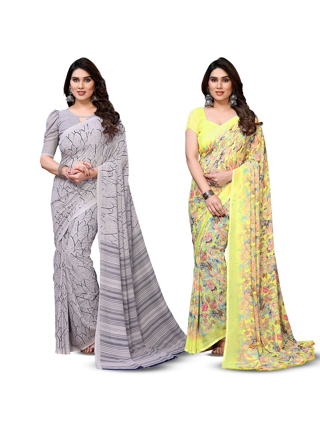 

Moda Rapido Floral Poly Georgette Saree, Yellow