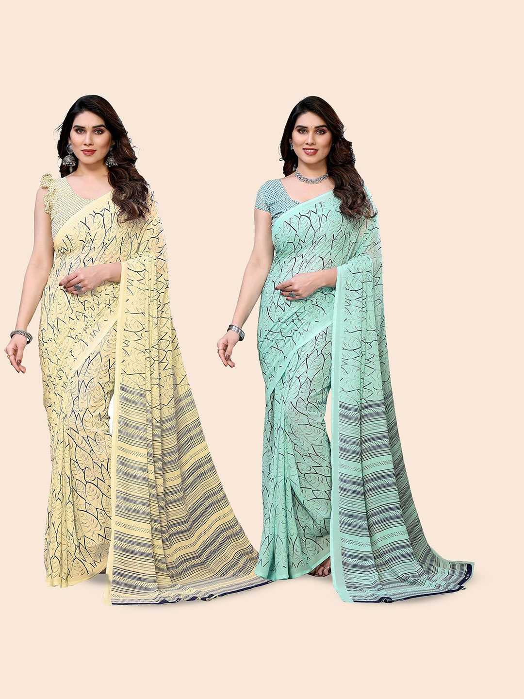 

Moda Rapido Floral Poly Georgette Saree, Yellow