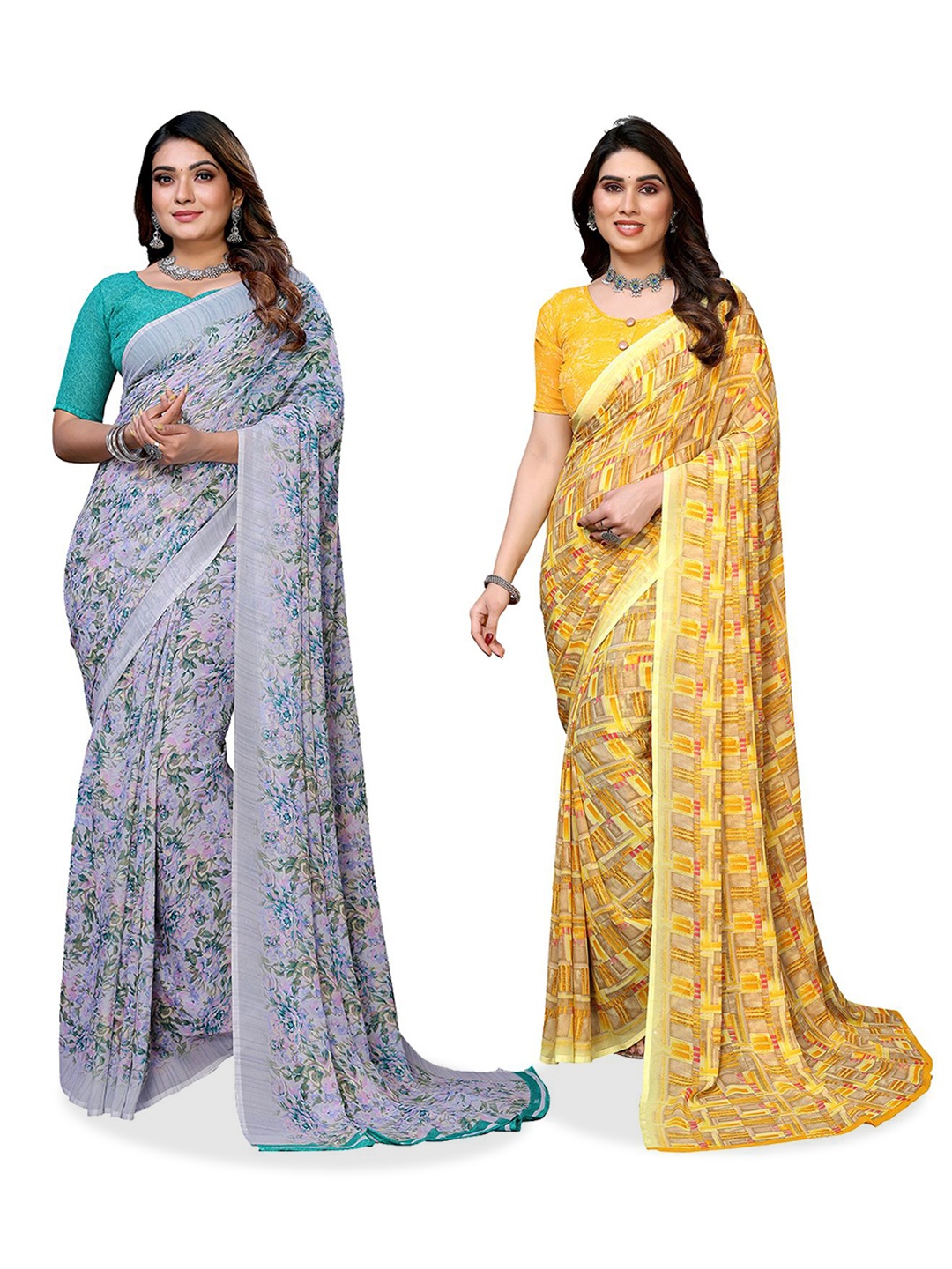 

Moda Rapido Floral Poly Georgette Saree, Yellow