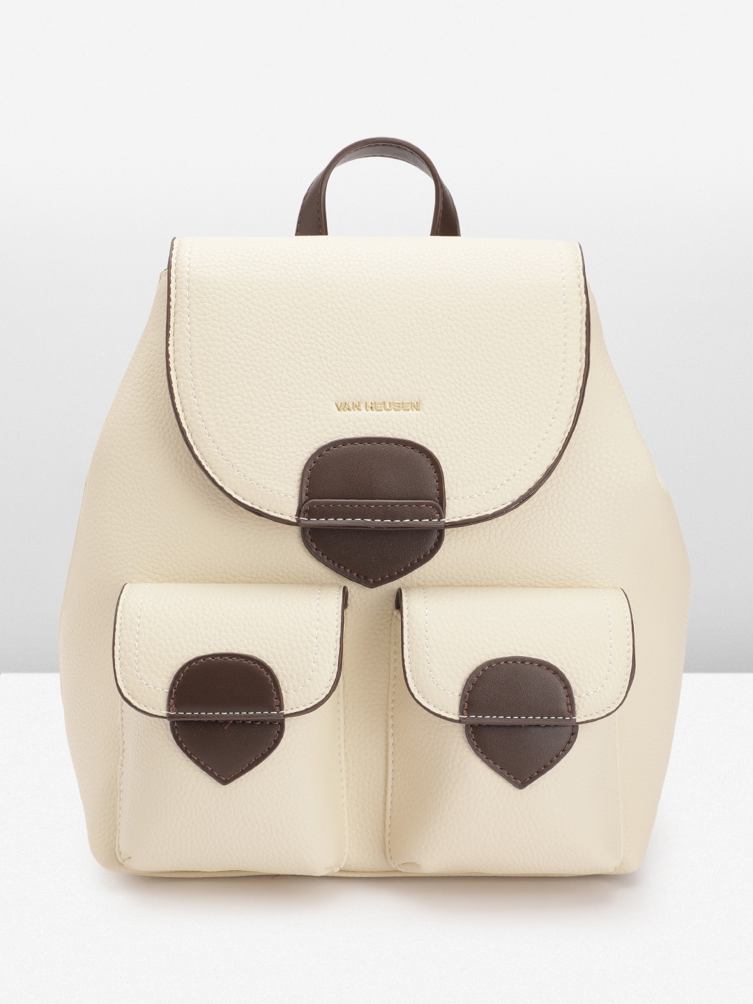 

Van Heusen Women Textured Backpack, Off white