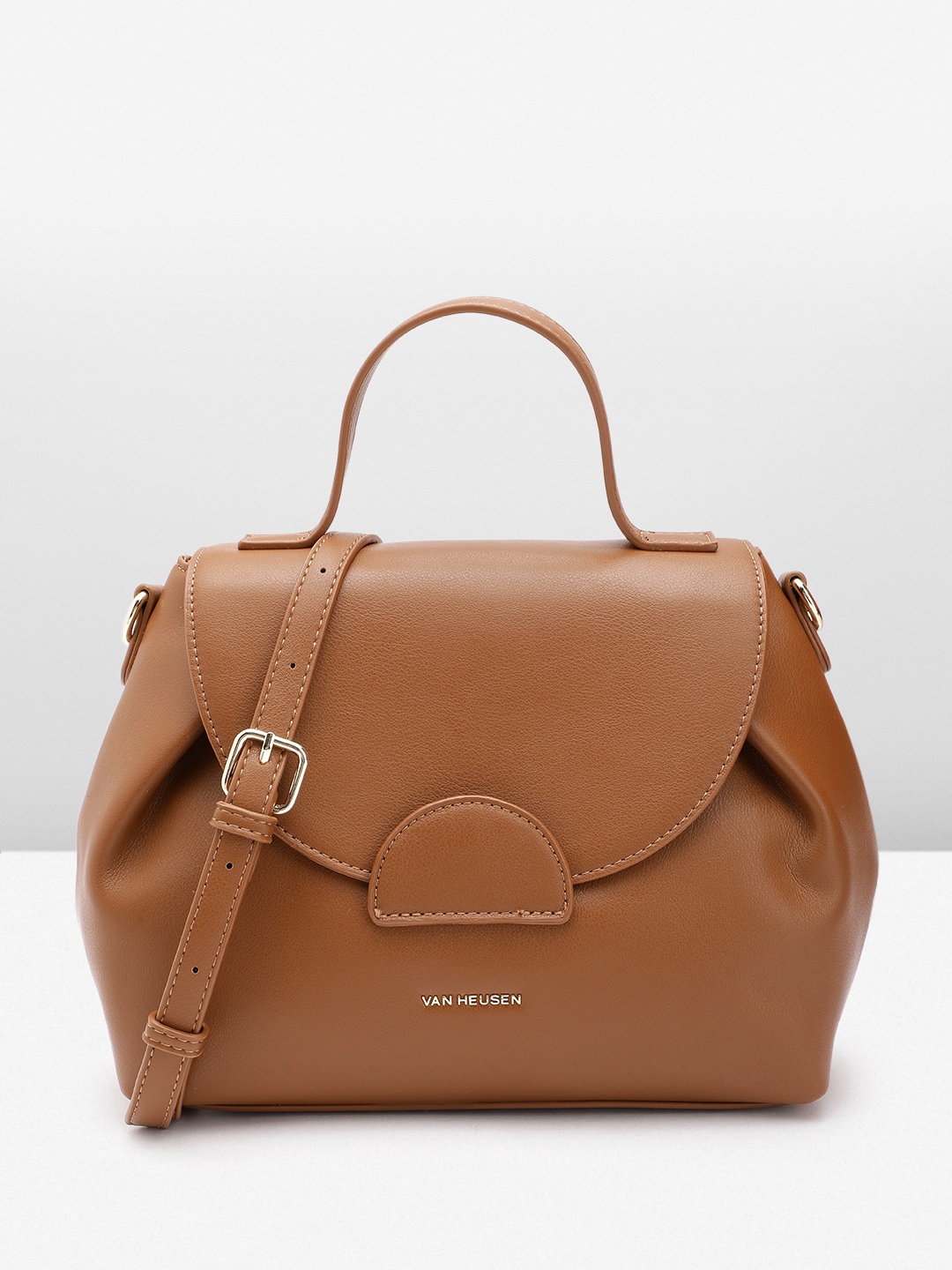 

Van Heusen Solid Structured Satchel, Brown