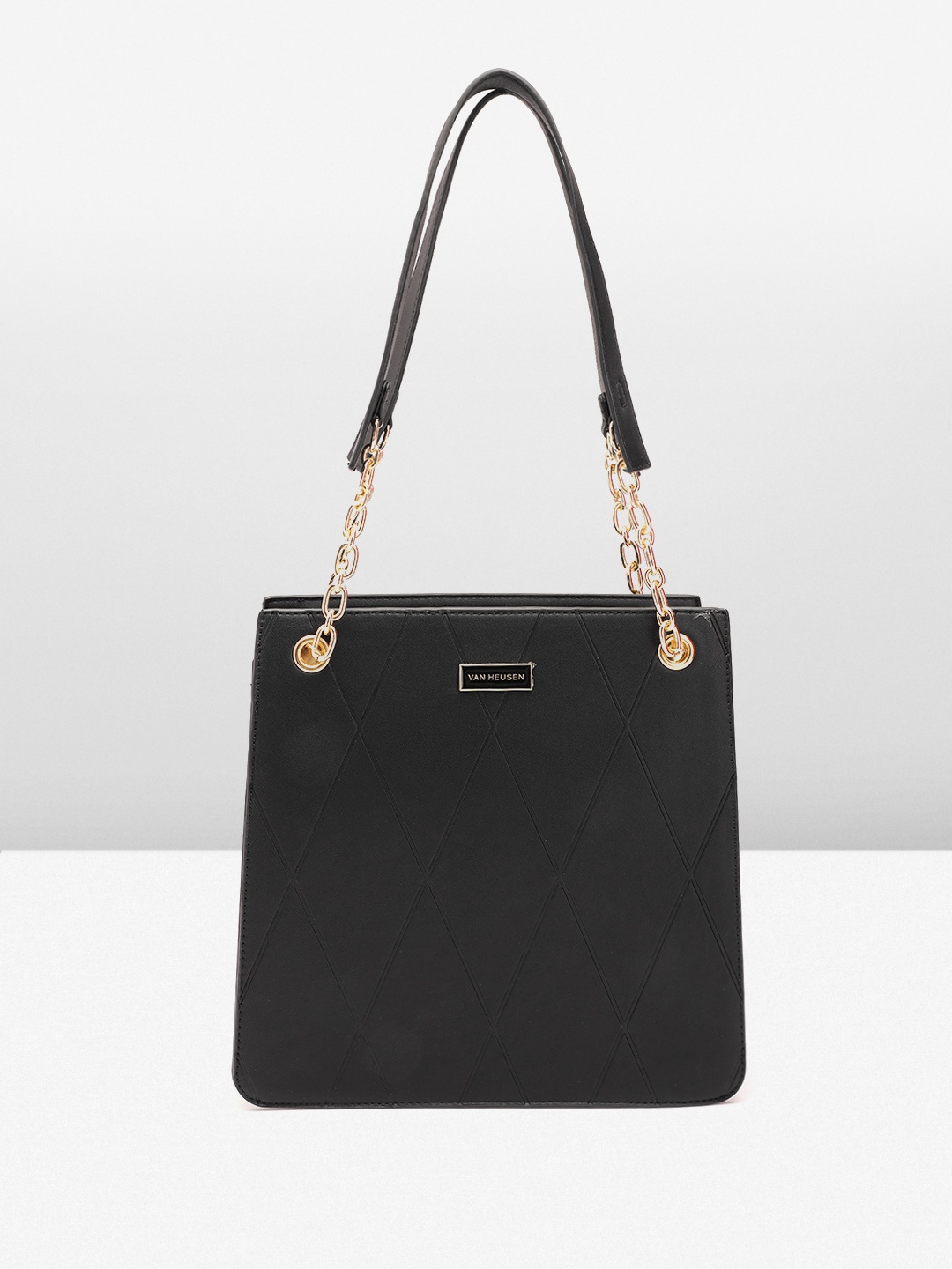 

Van Heusen Textured Structured Shoulder Bag, Black
