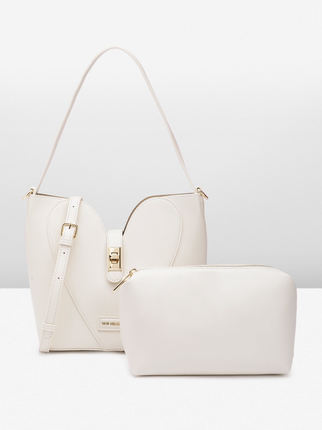 

Van Heusen Structured Shoulder Bag with Pouch, Off white