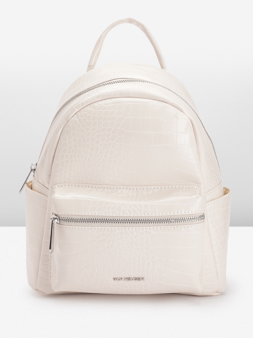 

Van Heusen Women Animal Skin Textured Backpack, White