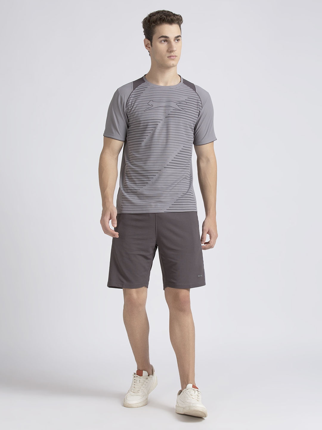 

Black Panther Striped T-Shirt With Shorts Co-Ords, Grey